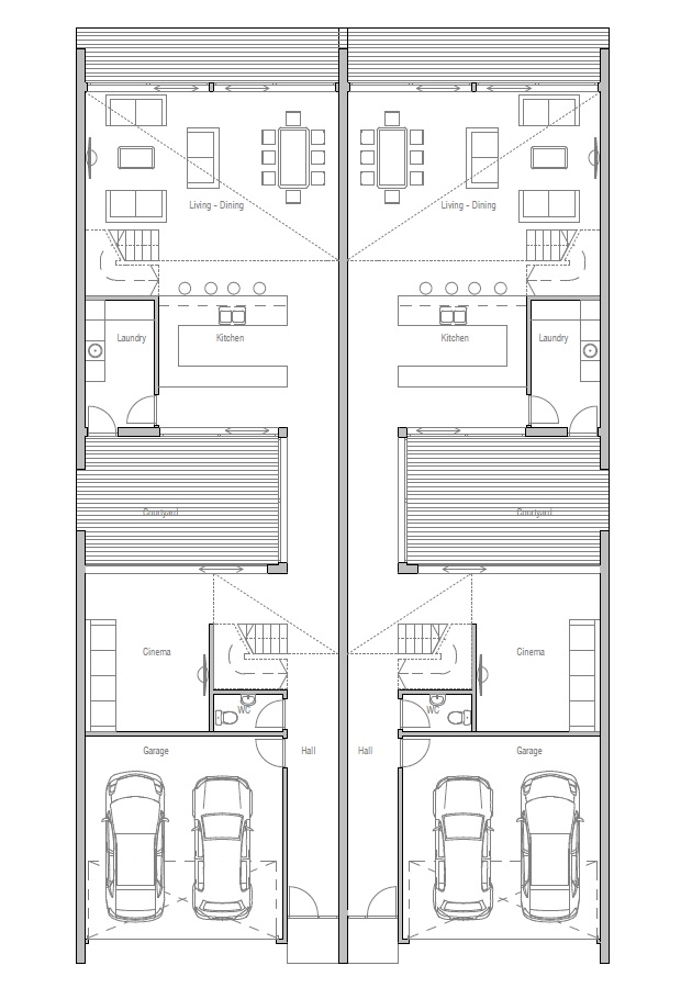 house design semi-detached-house-plan-ch108d 11