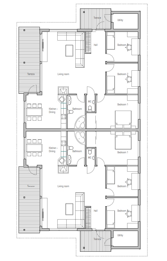 house design Semi-detached-house-plan-ch118d 20