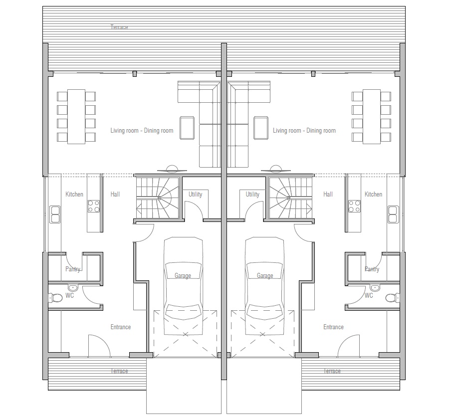 house design modern-duplex-house-plan-ch159 11